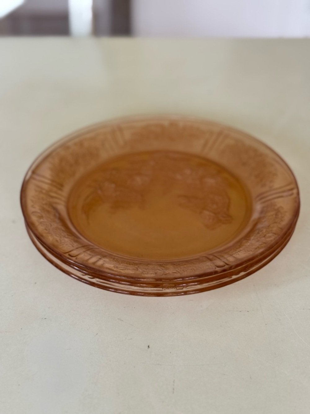 Vintage Pink Depression Glass Plates | Sharon Cabbage Rose | Federal Glass